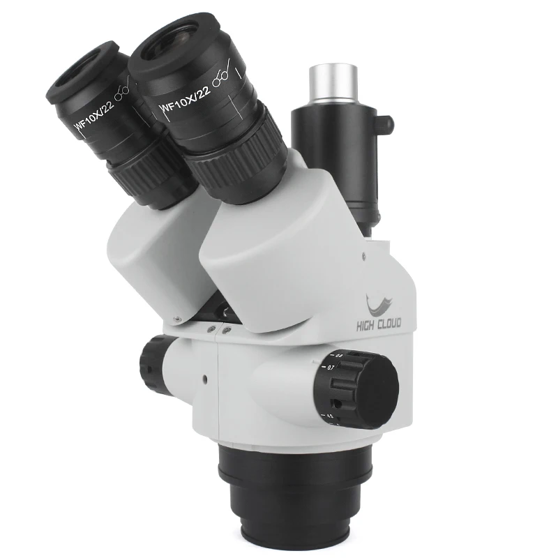 7X-45X Simul-Focal Trinocular Zoom Stereo Microscope Head 0.5x 2.0x Auxiliary Objective Lens C-mount Camera Adapter