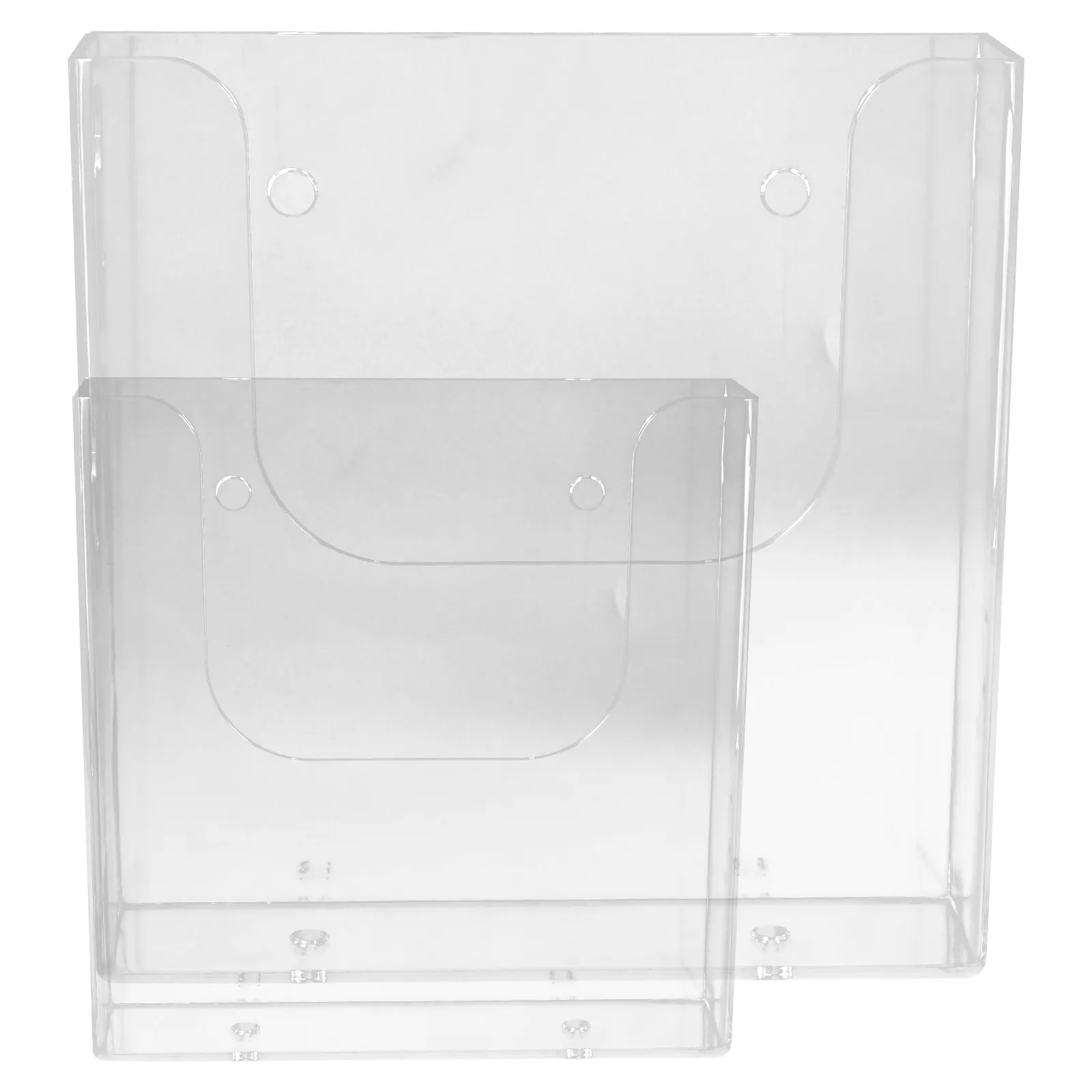 2pcs Acrylic Document Holder Wall Mount Rack A4 A5 Transparent File Organizer Brochure Storage Solution Desk Tidy