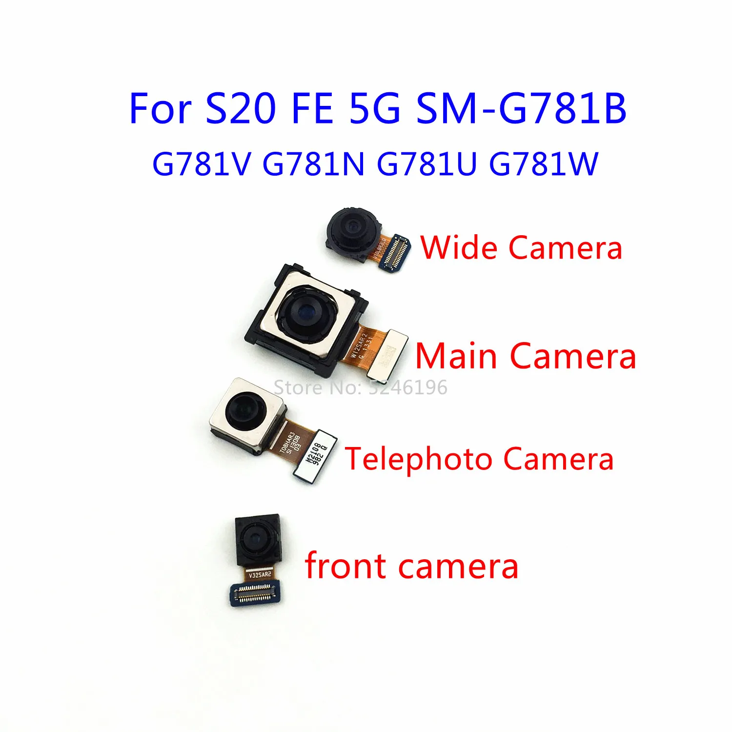

1pcs Back big Main Rear Camera front camera Module For Samsung Galaxy S20 FE 5G SM-G781B G781V G781N G781U G781W Replace Part.