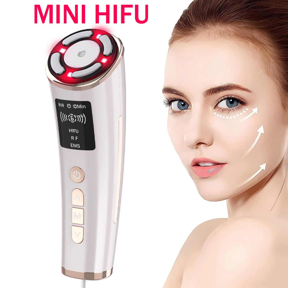 

NEW Mini Hifu Machine Facial Lifting Device Facial Radio Frequency RF Ultrasound EMS Vibration Massager LED Skin Rejuvenation