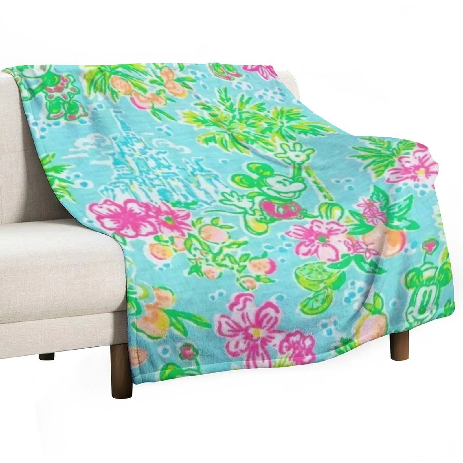 Cutie Patter Pulitzer Flower Throw Blanket Multi-Purpose Luxury Brand Blankets