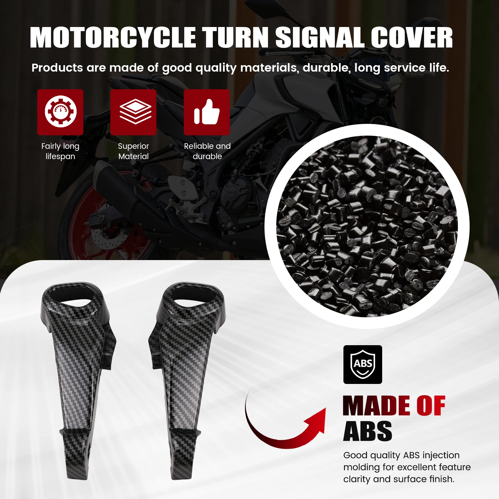 

NEW-Motorcycle Turn Signal Cover Cowl Panel Cap Housing Front Side Nose Fairing For Yamaha MT-03 MT 03 2021-2023 MT03