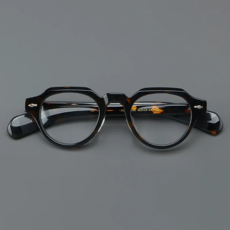 Vintage Round Glasses Frame Men's High Quality Hand-made Tortoiseshell Acetate Optical Reading Prescription Eyewear for Women