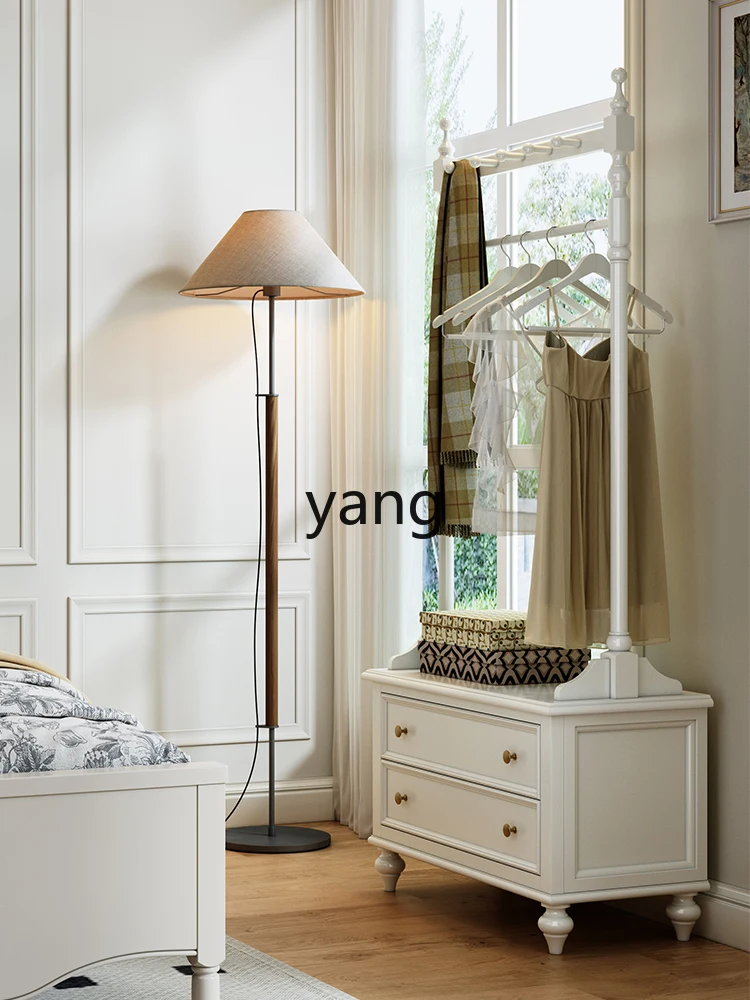 

LMM French solid wood coat rack bedroom floor to ceiling night clothes artifact bedside table