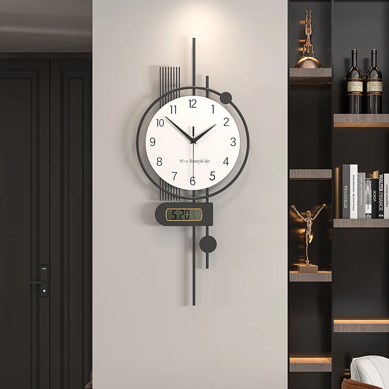 Perpetual Calendar Wall Clock - Modern Minimalist Decor, Creative Calendar Clock with Date Display for Living Room & Home Office