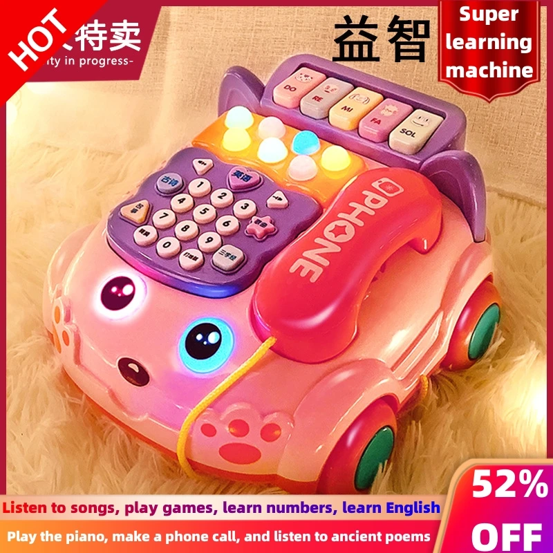 Baby toys 0 12 months Montessori Musical Piano Phone For Baby Girl 13 24 Months Mobile Phone For Kids Kids gifts Toys