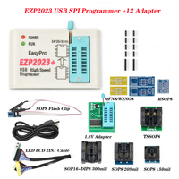 EZP2023 USB SPI Programmer High Speed Original Full Set 12 Adapter 2024 Support 24 25 93 95 EEPROM Flash Bios Programmer