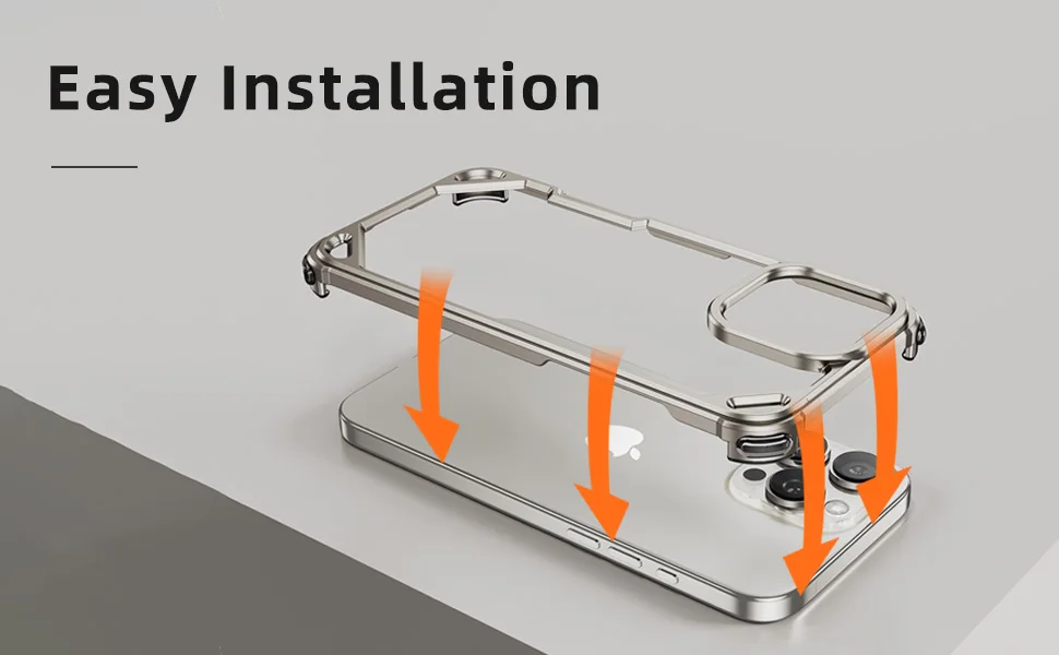 Eary für iPhone 18 17 16 15 Pro Max Air Handyhülle Metallrahmenlos Stoßfester Schutz-Bumper Minimalistische Schlanke Hülle – Detail 5