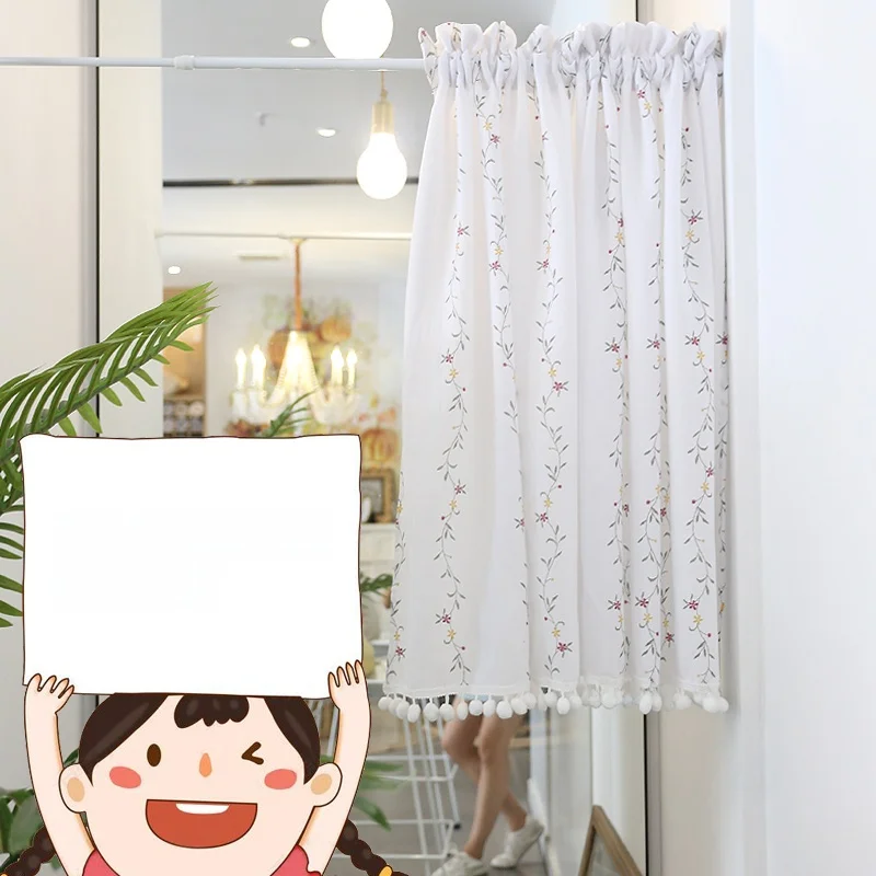 

Американские белые хлопковые полупрозрачные шторы в стиле кантри, светопропускающие, готовые, для окон, в корейском деревенском стиле