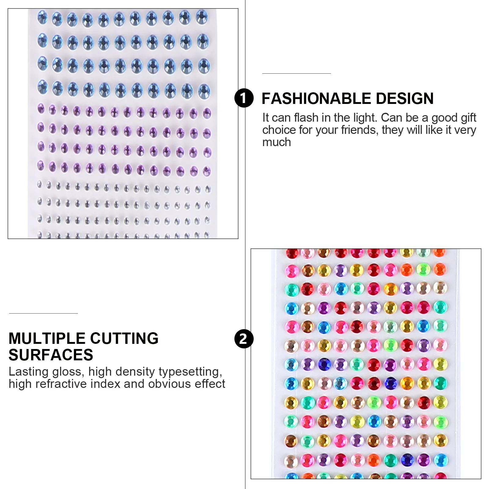 

Crystal Rhinestone Stickers Self Adhesive Acrylic Gems Diy Decor For Phone Bag Box Storage Container Waterproof Shiny