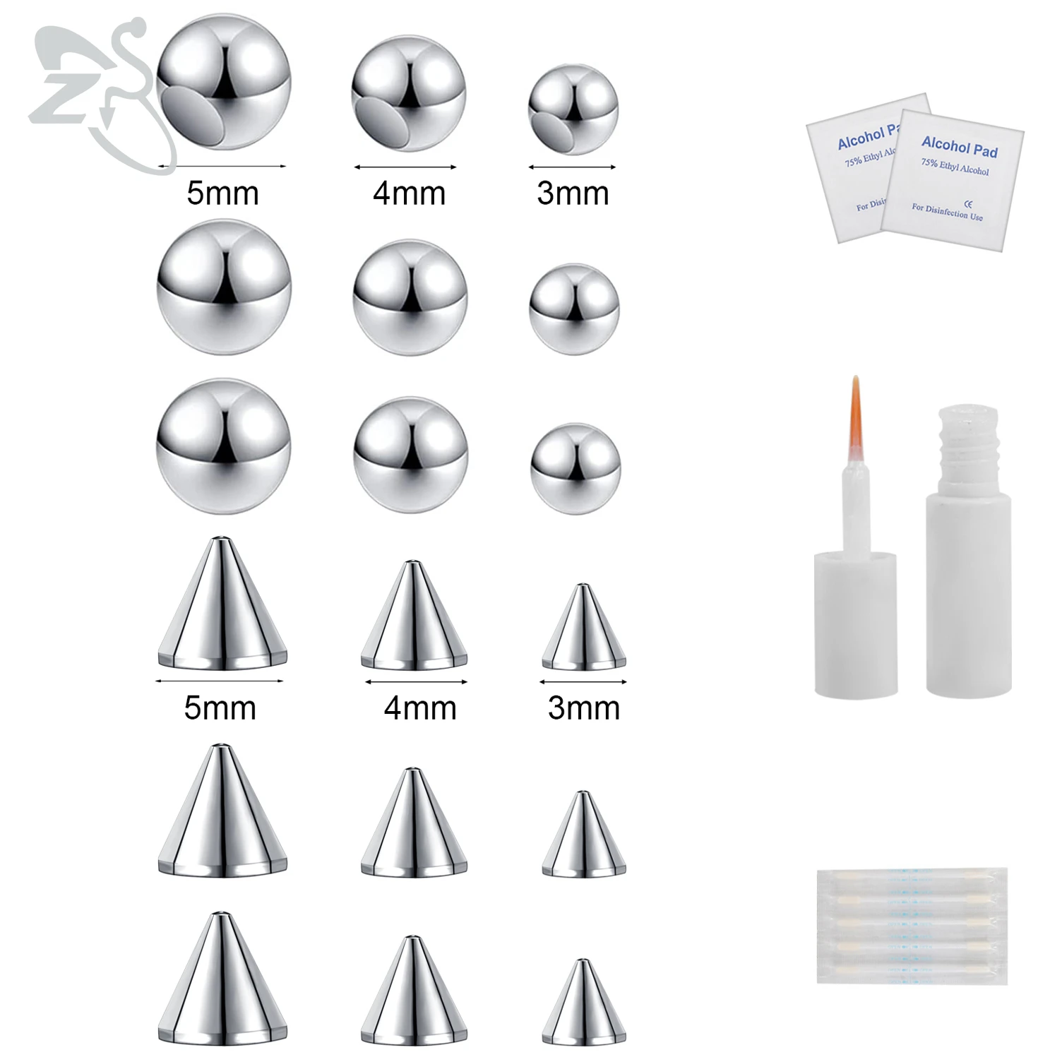 Fake Eyebrow Ring Set for Non-Piercing Body Jewelry