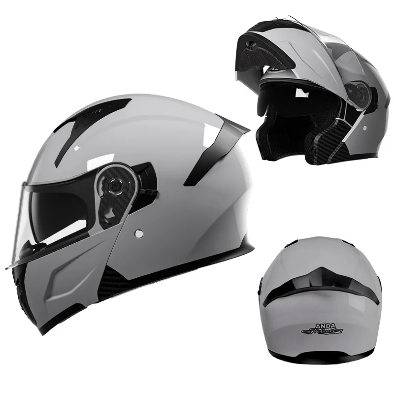 Factory Wholesale High Definition Sunscreen Dual Mirror Flip-Up Unisex Motorcycle AD Helmet ABS Material New Open Face Helmets