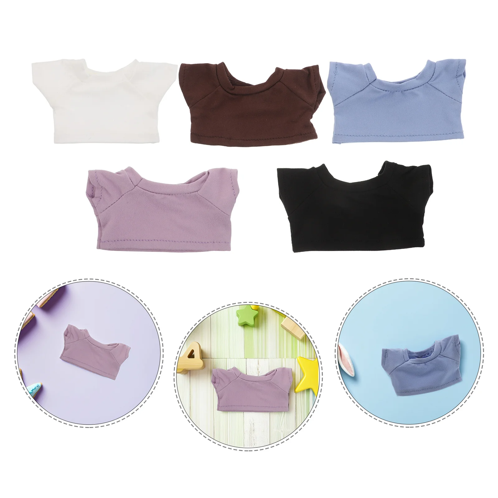 

10Pcs Bear Clothing Sets 23Cm Perfect Fit Soft Breathable Basic Shirts for Stuffed Animals Dress-Up Playhouse Accessories