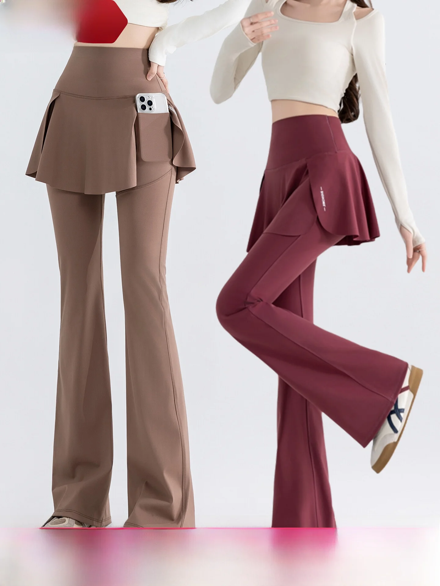 high-waist-yoga-pants-with-side-pockets-flare-nine-points-thin-women's-plus-size-shark-skin-pants-for-outdoor-wear