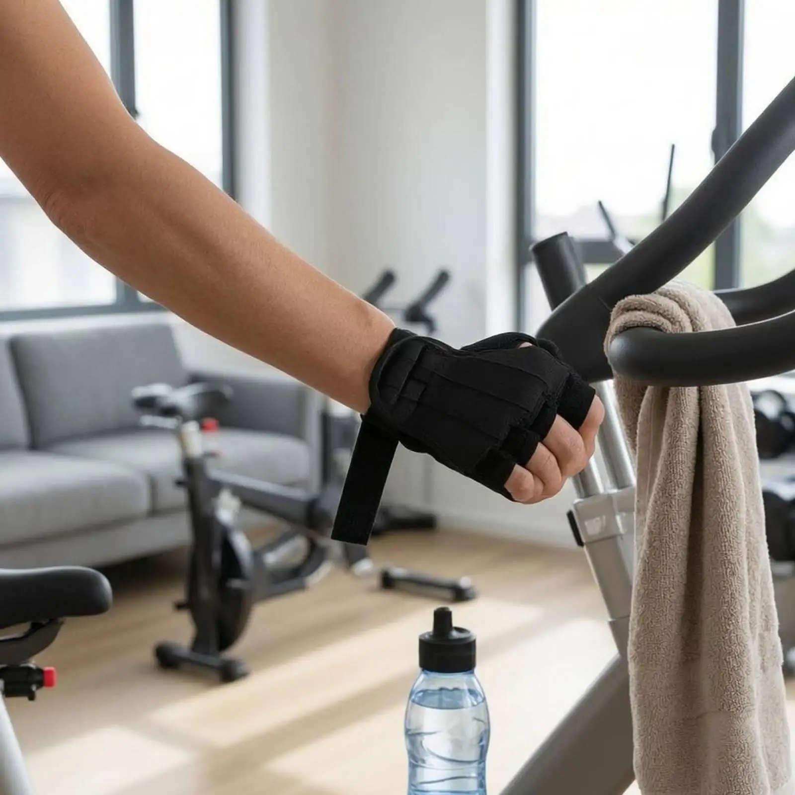Rehabilitation Gloves Adult Neoprene Open Palm Digit Separator Gym Wrist Protector for Recovery and Home Training