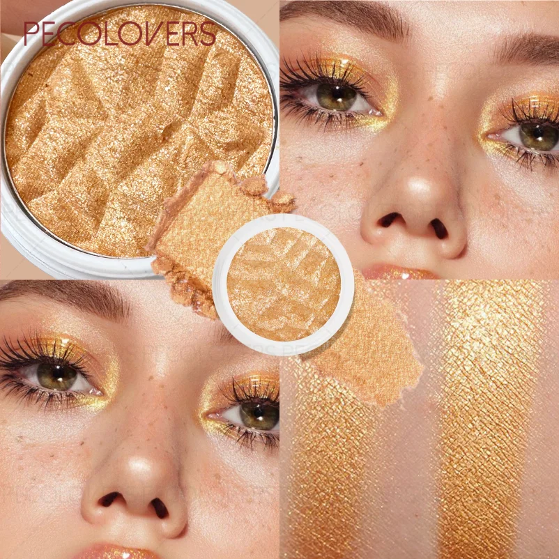 Fard à paupières Texture pomme de terre, poudre brillante, nacrée et brillante, imperméable, idéal pour cadeau de noël/Halloween, 1 pièce