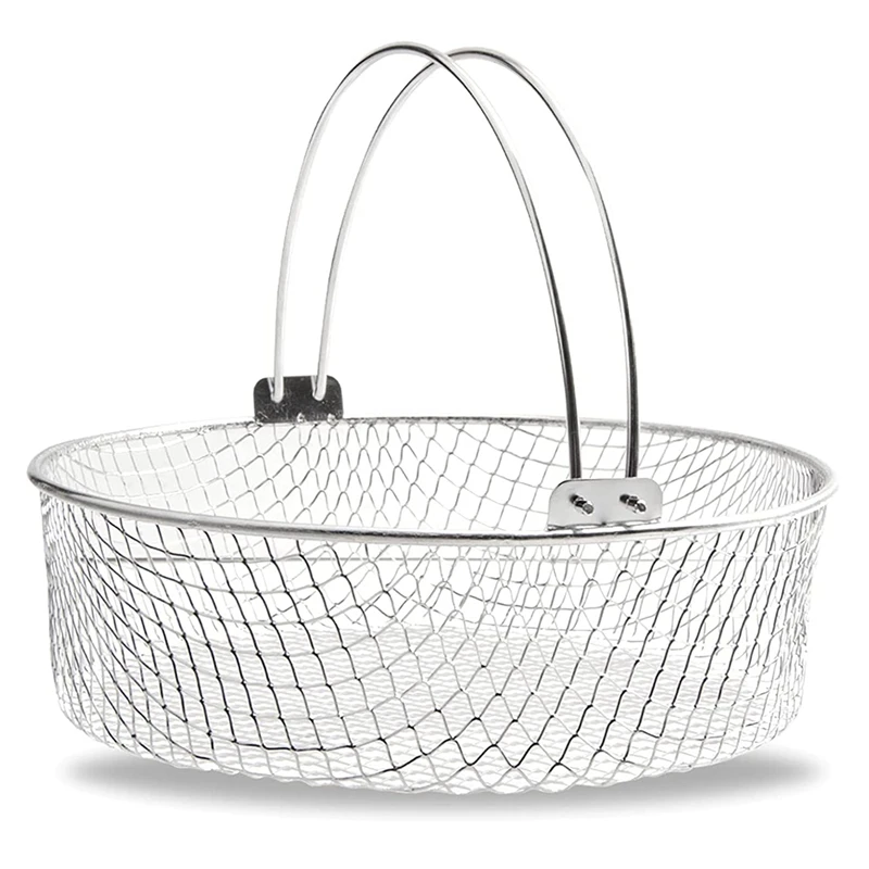 Air Fryer Basket,Steamer Basket,304 Stainless Steel Mesh Basket For Air Fryer,Air Fryer Accessory 8 Inch Basket