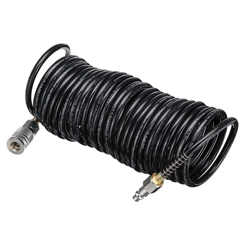 خرطوم هواء A64Z، خرطوم ضاغط هواء نكص من البولي إيثيلين بطول 25 قدمًا مع مقيد بيند، توصيل سريع من النحاس النقي الصلب 1/4 #3