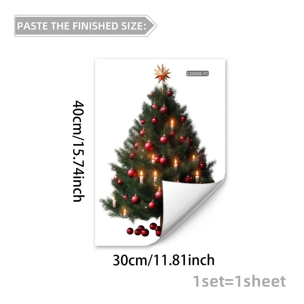 ملصقات نافذة شجرة عيد الميلاد هدية عناصر عيد الميلاد ملصقات زجاجية لتزيين النوافذ ديكور المنزل والمهرجانات