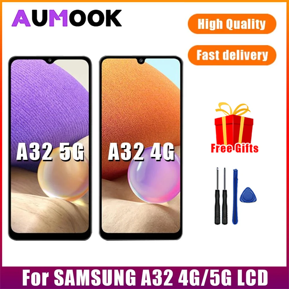 AMOLED For Samsung A32 4G LCD A325 Display Touch Screen Replacement For Samsung A32 5G Display A326 With Frame