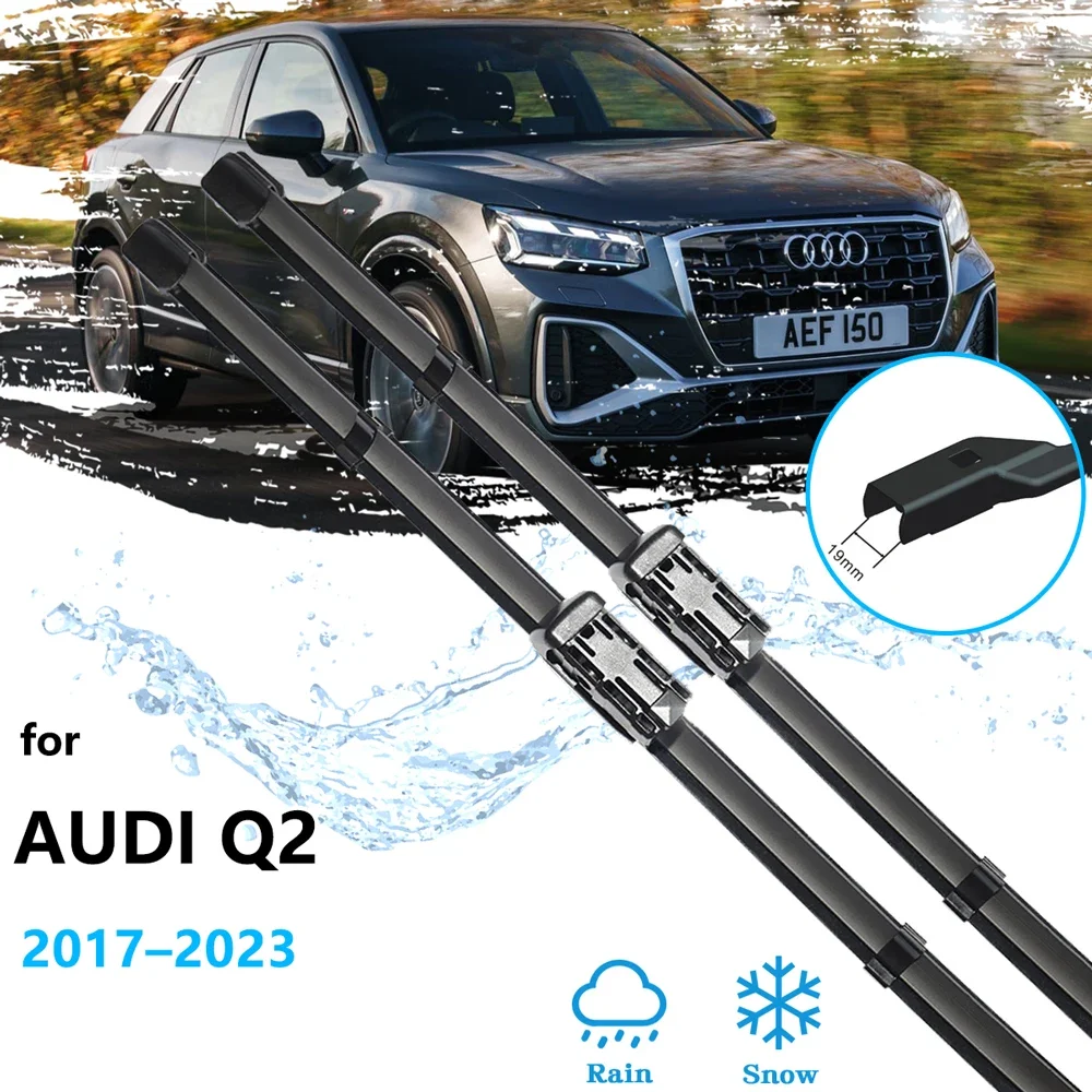 For Audi Q2 E-tron 2017 2018 2019 2020 2021 2022 2023 Wiper Rubber Front Blade Window 24 19 RHD & LHD Set Car Accessories