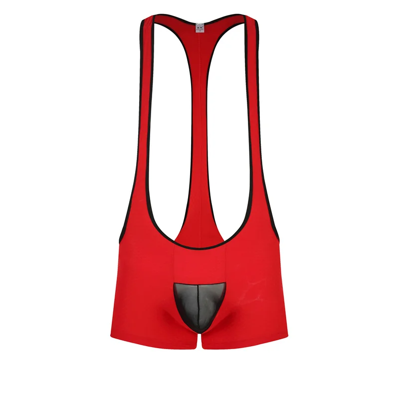 Men's Undershirt Sexy Nylon Ice Silk Sliding Mesh Bag Home Wrestling Clothes Singlets Jockstrap Shaper Underwear