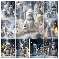 5D Diamond Painting Christmas Series Diamond Mosaic Children's Hobby Snowman Cross Stitch Kit Full Square Picture Decoration B19