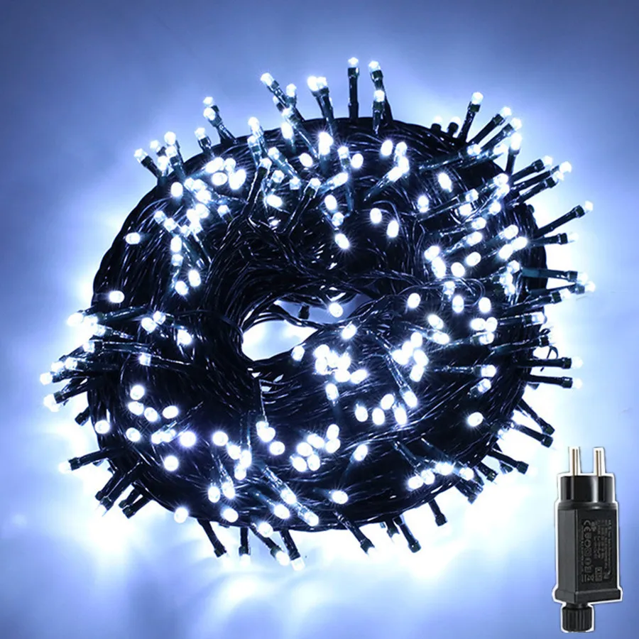 EU/US Plug 10M-50M LED Fairy Garden Lights Outdoor Garland Waterproof Christmas String Lights for Wedding Party Courtyard Decor