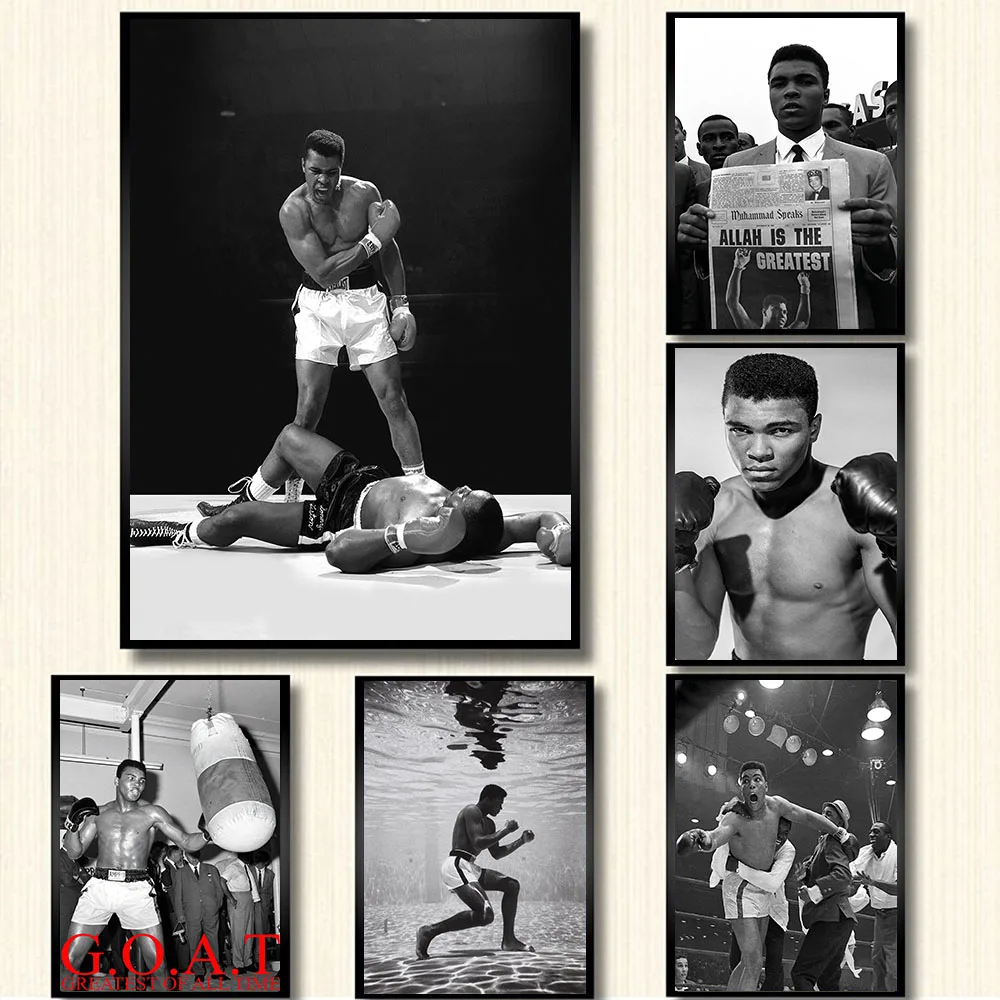 new Classic Muhammad Ali Canvas Painting Famous Boxer Inspirational Poster Wall Art Print Pictures for Living Room Home Decor