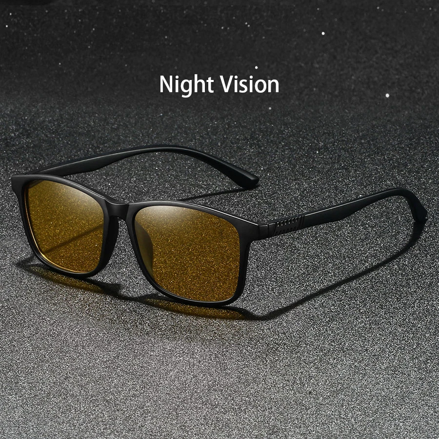 Modische Vintage Quadratische Unisex-Nachtsichtbrille Reduziert Sehliche Ermüdung Antireflexionsgläser Outdoor-Schutzbrille – Detail 1
