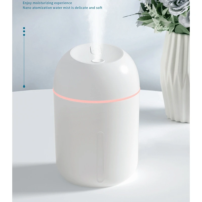 Umidificatore domestico capacità 330ML umidificatore d'aria USB Aroma diffusore di olio essenziale lampada purificatore d'aria Fogger