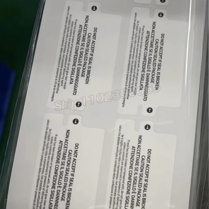 100pcs DO NOT ACCEPT IF SEAL IS BROKEN Label Sticker for Samsung Galaxy WATCH White 5.2X2.7cm Seal Stickers SEALED PACKAGE BOX