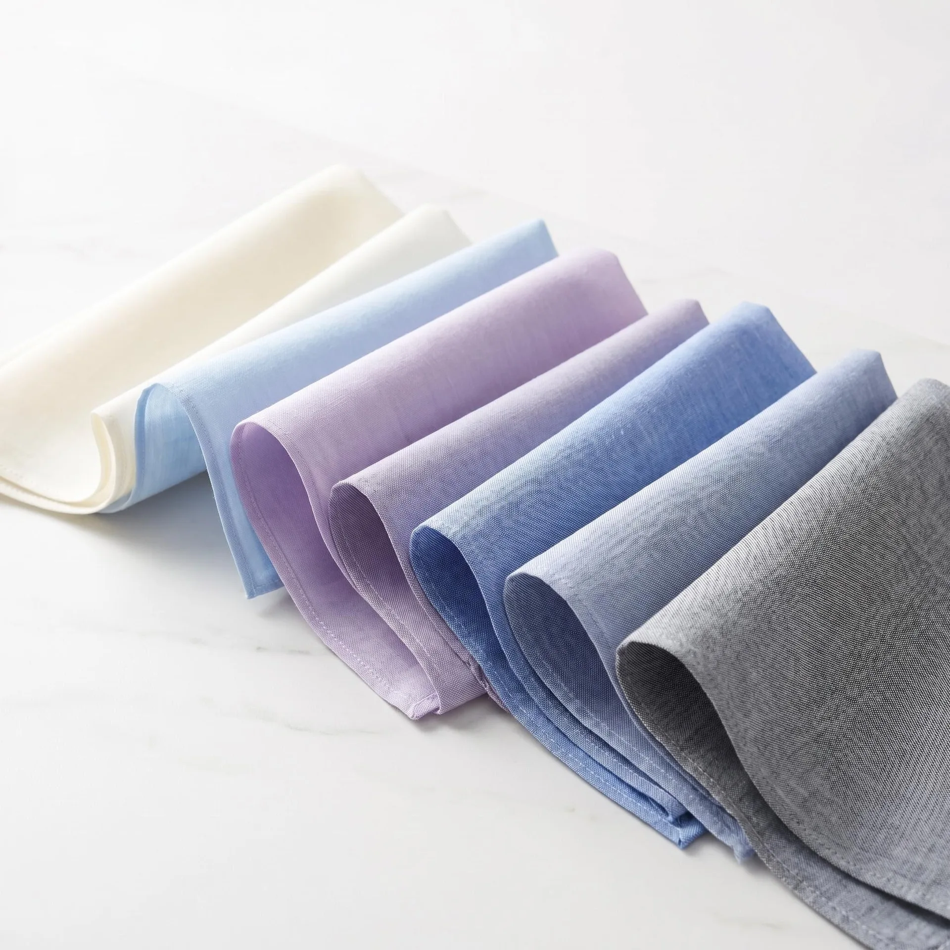 Combed Cotton Solid Pocket Squares Handkerchief Set