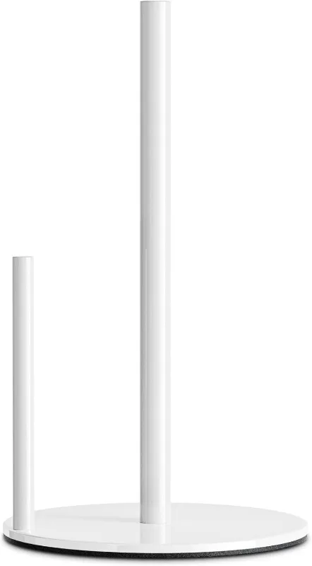 

White Paper Towel Holder, Weighted Base Countertop Dispenser, Kitchen Roll Organizer