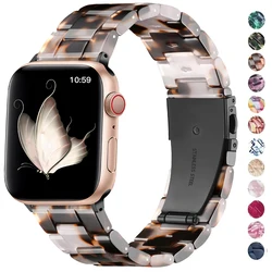 Luxury Resin strap for Apple Watch Ultra 2 Band 49mm 45mm 41mm 40mm 44mm 38mm 42mm Link bracelet iwatch series 9 7 8 6 se 5 4 3