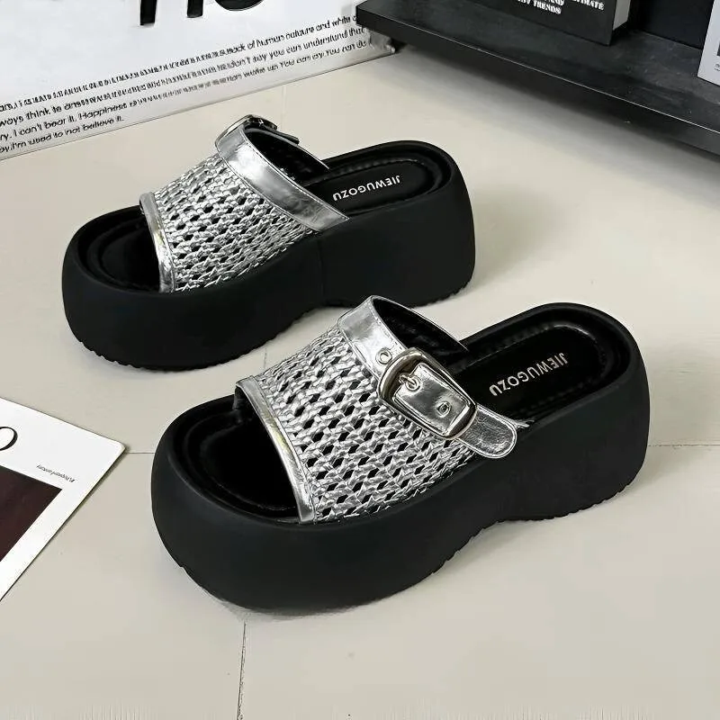

Open Heel Design Women Summer Sandals Flat Casual Anti Slip Sole Student Outdoor Daily Leisure Shoes