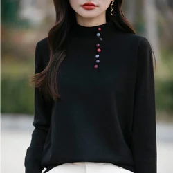 2024 Autumn and winter Cashmere Sweaters Women Long Sleeve Half turtleneck Cashmere Sweaters Women