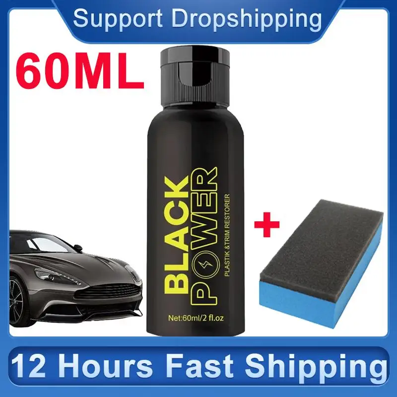 

60ml Plastic Renovator Coating For Auto Plastic Rubber Repair Clean Restore Gloss Black Shine Seal Brighten Retread