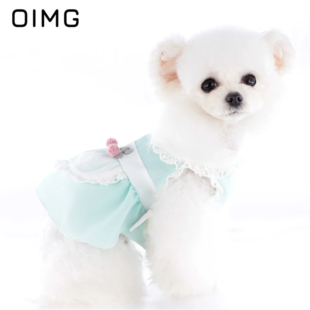 OIMG Lollipop Cat Dog Cute Skirt Yorkies Schnauzer Bichon Spring Summer New Pet Clothes Small Dogs Princess Maid Dress