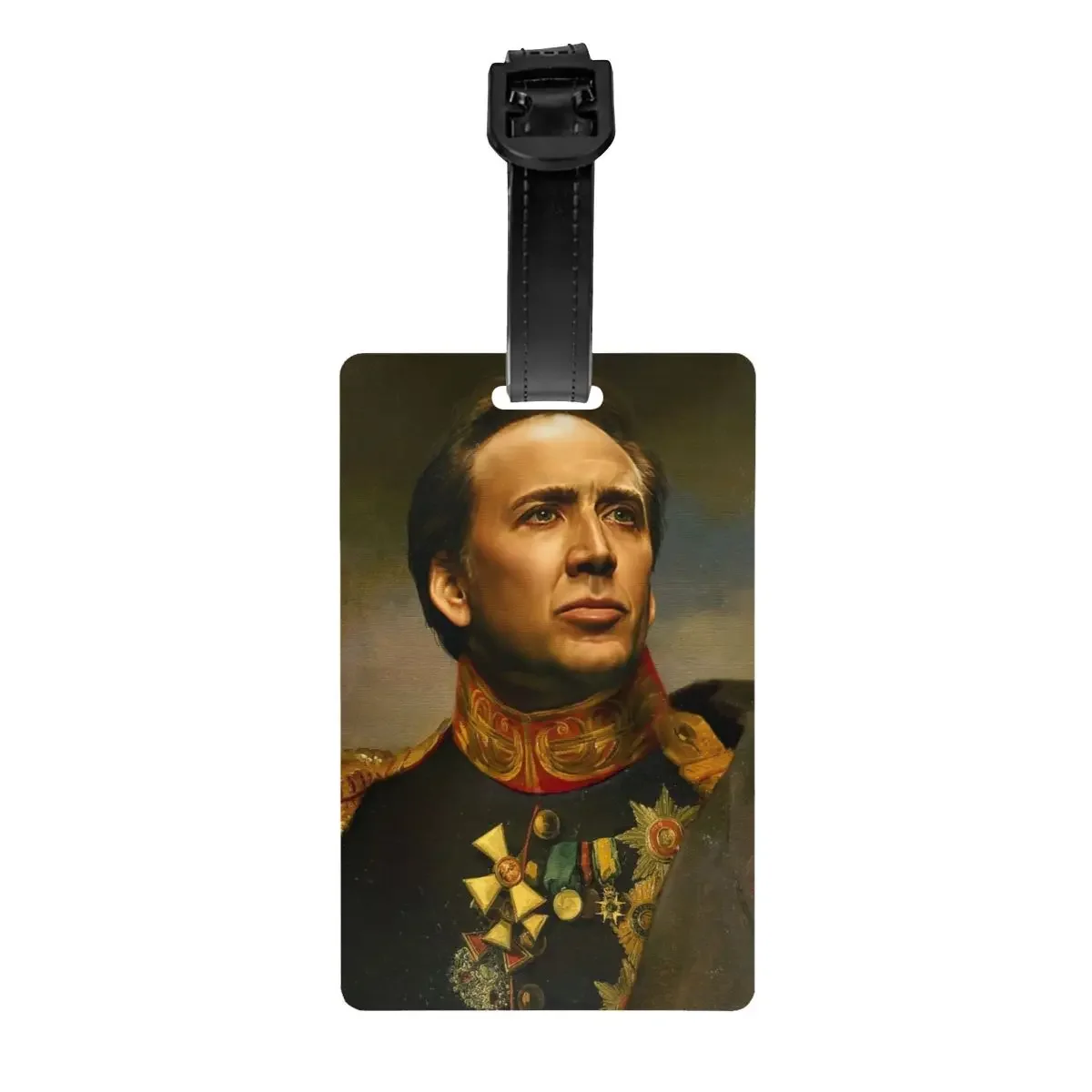 

Cool Nicolas Cage Portrait Luggage Tag for Travel Suitcase Privacy Cover ID Label