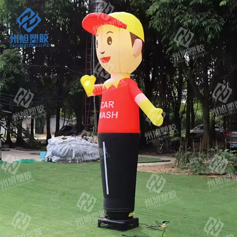 Outdoor autowinkel opblaasbare danser cartoon hoed reclame welkom man golf hand