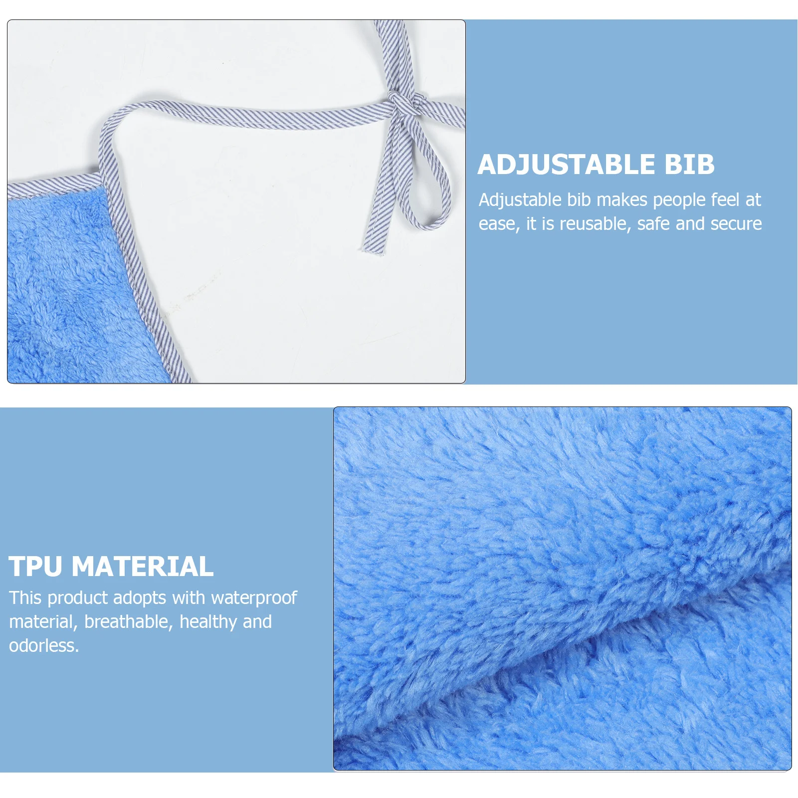 

3pcs Elderly Dining Bib Adult Clothing Protector Washable Reusable Large Practical Food Eating Accessory For Seniors Household