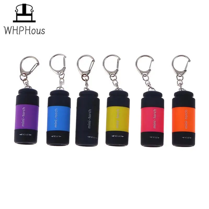 1PC Portable Children\'s Flashlight Small Keychain Light USB Charging Flashlight Strong LED Household Lighting