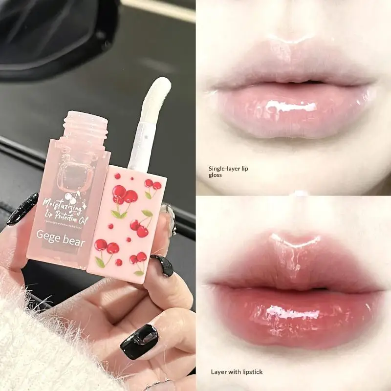 Cherry Hydrating Lip Balm And Lip Oil Set Light Moisturizing Soothing And Tender Lips For Winter Use