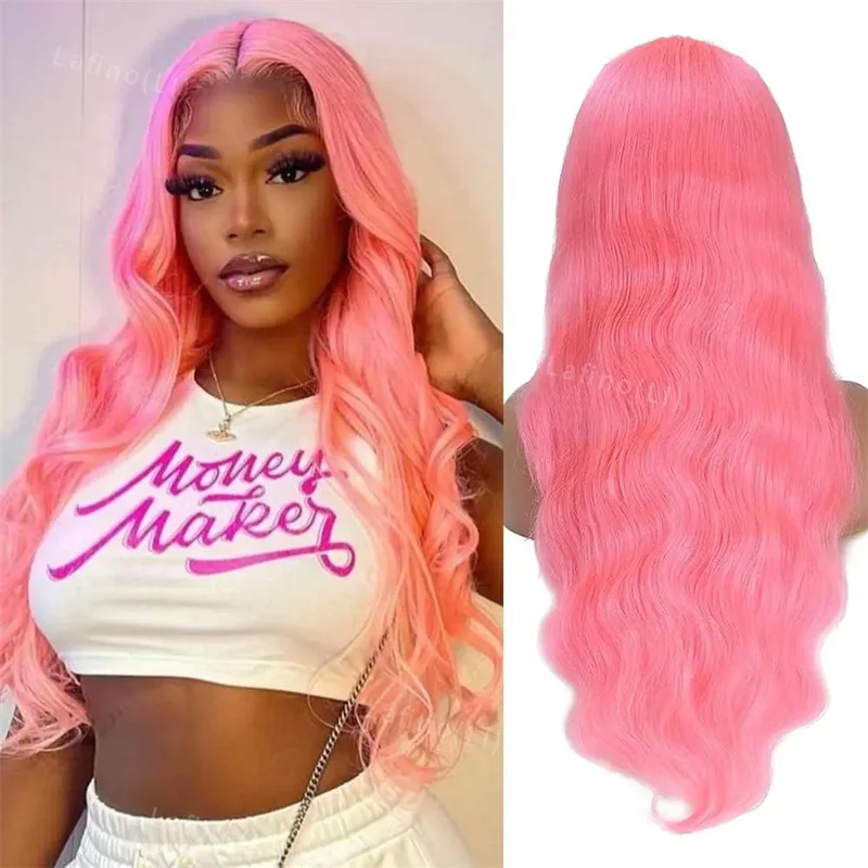 

Body Wave 13x4 13x6 Hd Lace Frontal Wig 30inch Pink Lace Front Wig Human Hair Transparent Brazilian Hair Colored Wig Pre Plucked