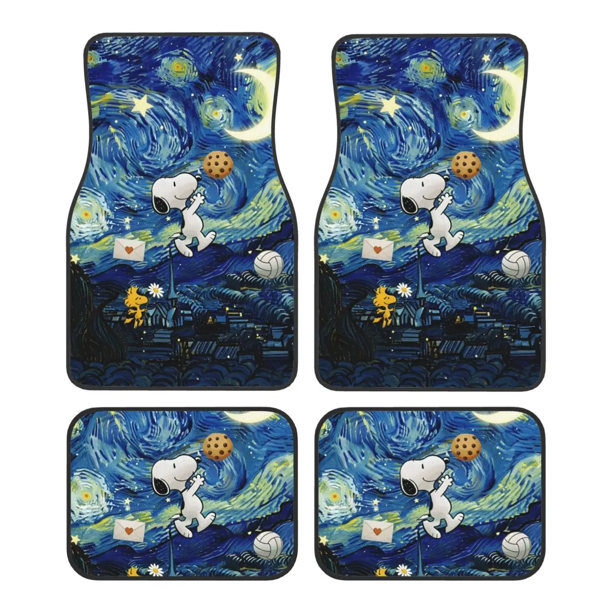 

Snoopy Cartoon Halloween Car Floor Mats Carpet Full Set Waterproof Universal Automotive Floor Mat Fit for Sedans Cars