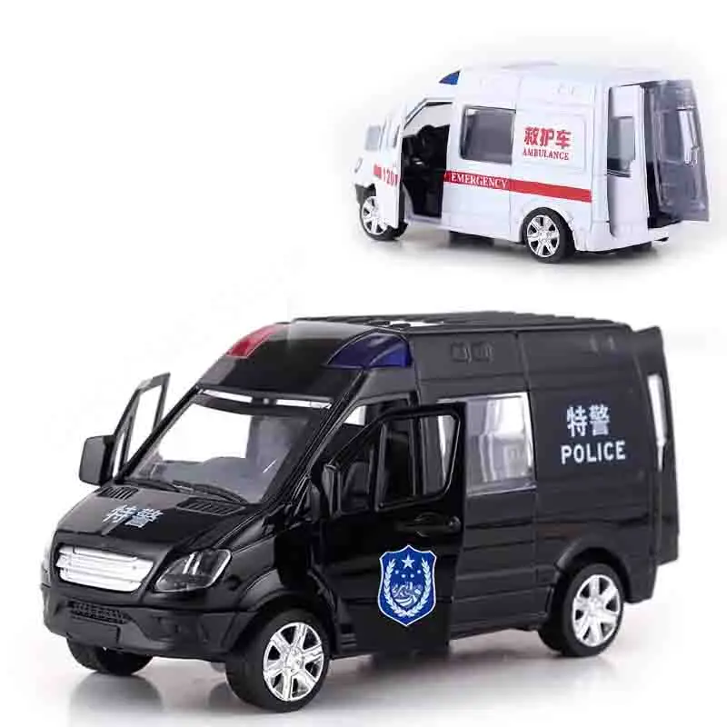 Simulated Fire Fighting Scene Car Mini Pull Back Toy Vehicle Model Wind Up Police Truck Ambulance for Children Boys Gift