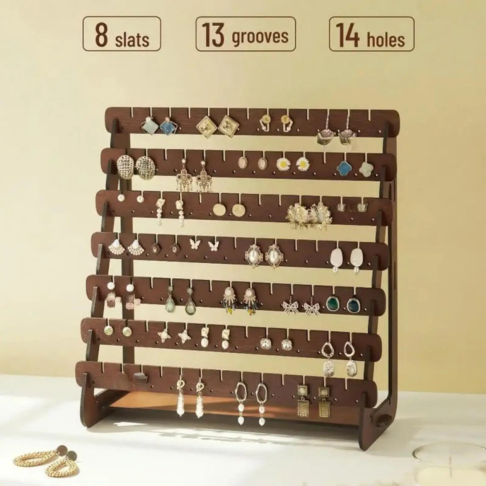 Jewelry Storage Rack Necklace Wood Base Creative Jewelry Storage Organizer for Jewelry Store Retail Dresser Selling Vanity Table