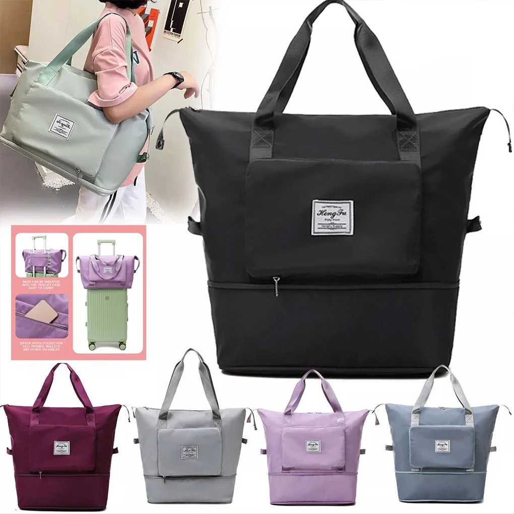 1PC Travel Bag Women Shoulder Bag Quality Casual Handbag Double Zipper Expansion Bag Large Female Bag Fashion New Luggage Bag