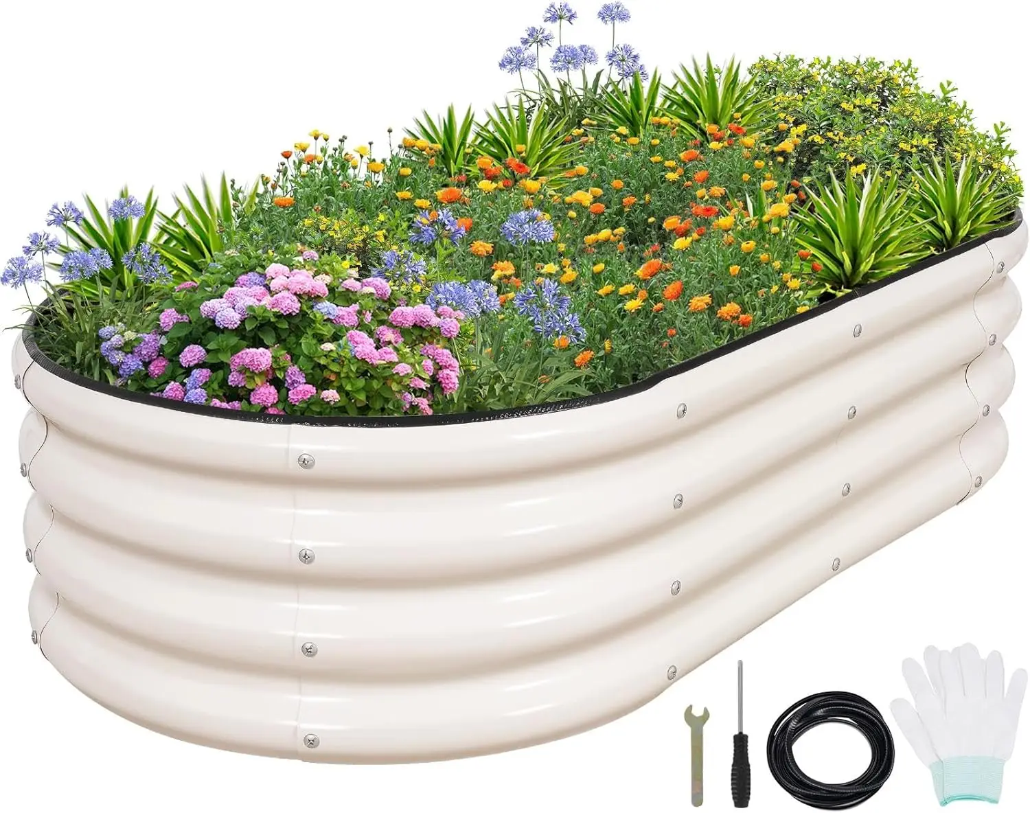 

Galvanized Raised Garden Bed- Planter Garden Boxes Outdoor, Raised Beds for Gardening, 4x2x1ft Metal Garden Bed Kit for